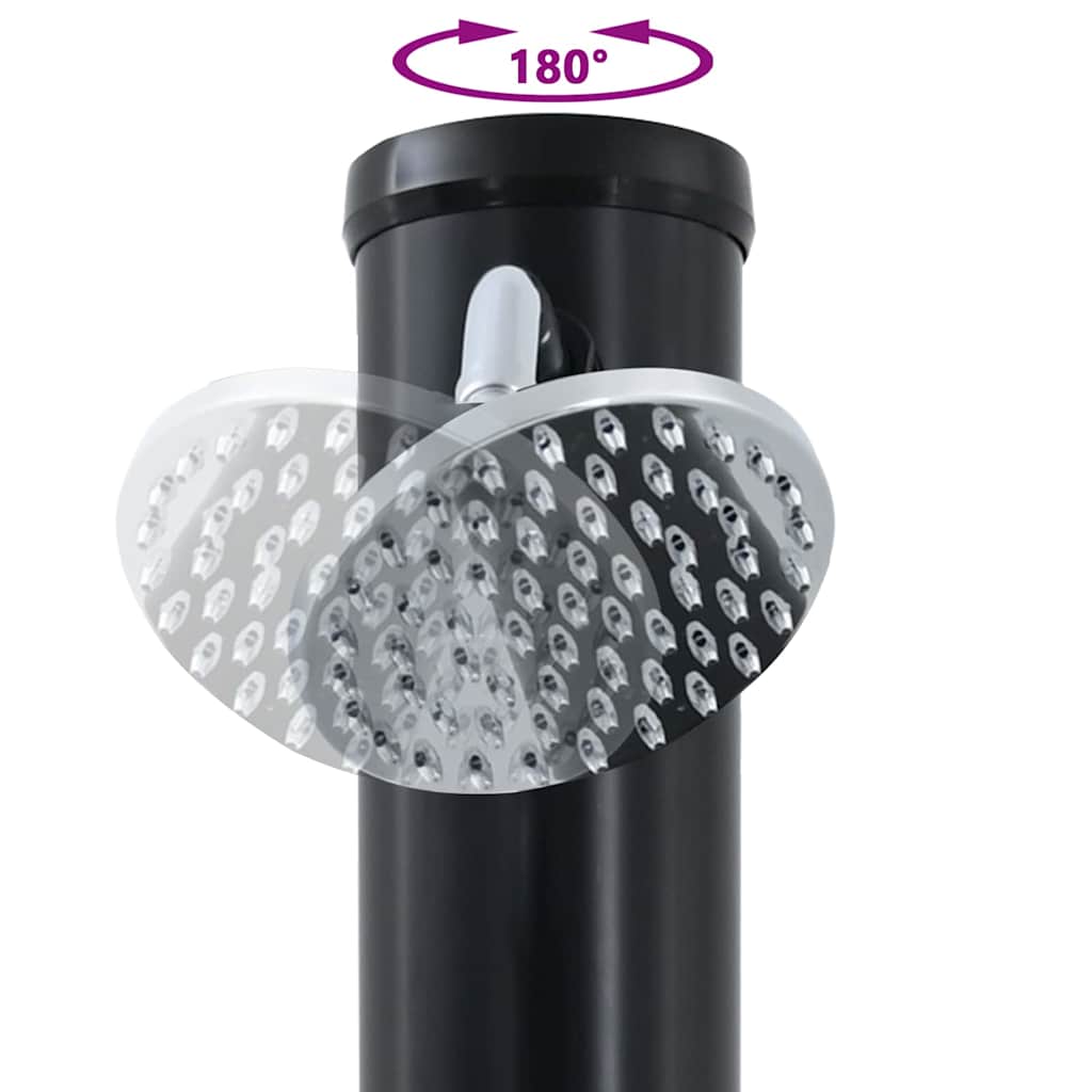Utendørs Soldusj Svart 217 Cm Pvc Og Aluminium