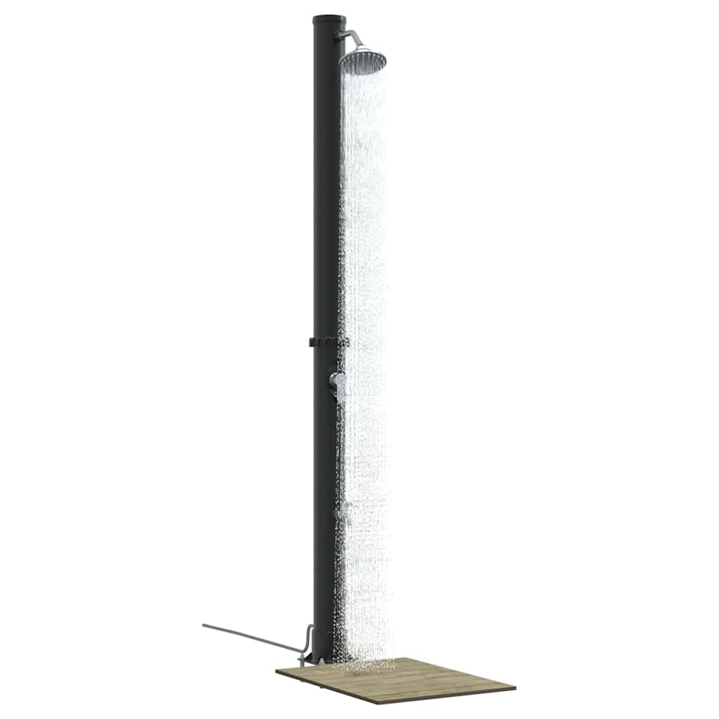 Utendørs Soldusj Svart 217 Cm Pvc Og Aluminium