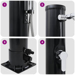 Utendørs Soldusj Svart 217 Cm Pvc Og Aluminium