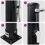 Utendørs Soldusj Svart 217 Cm Pvc Og Aluminium