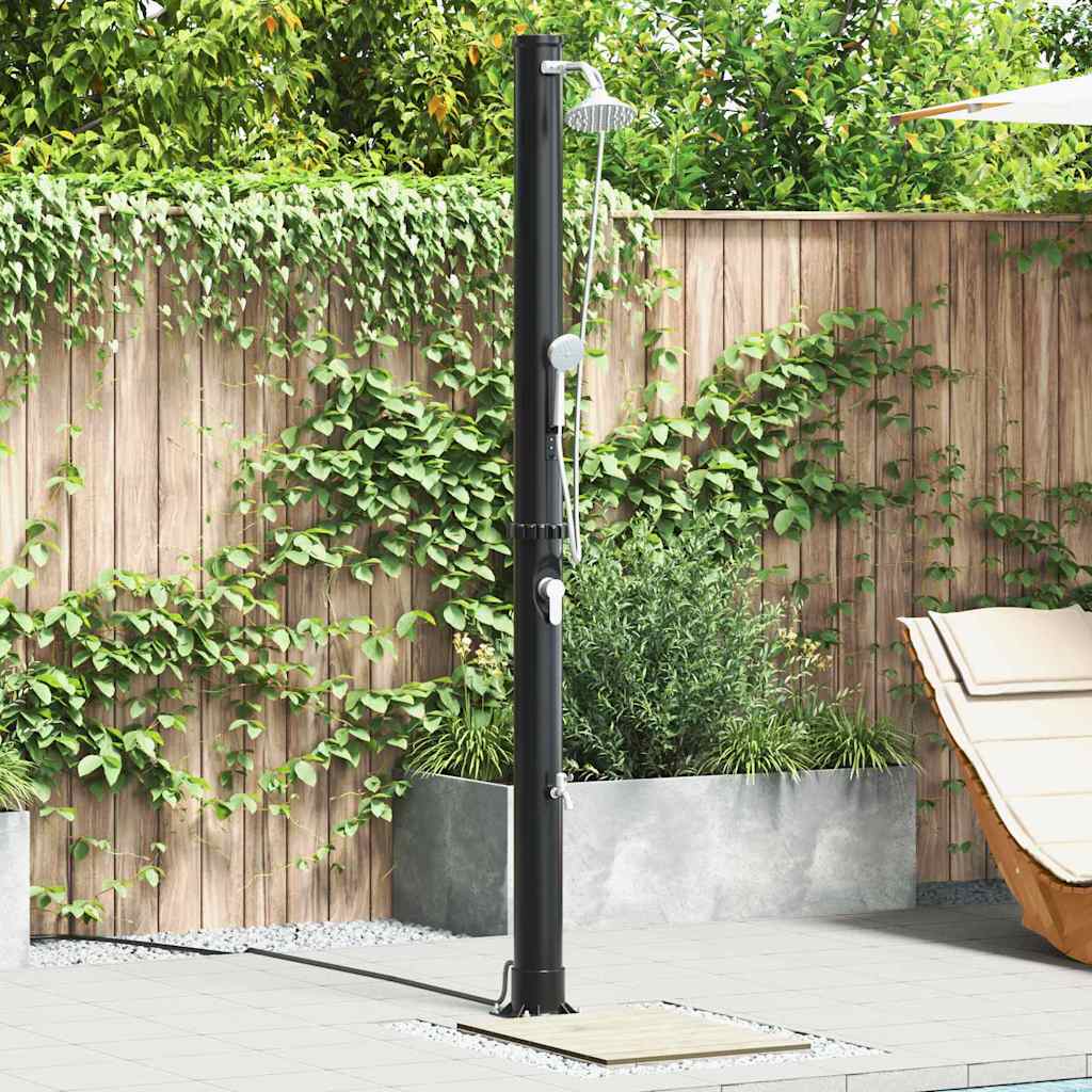 Utendørs Soldusj Svart 217 Cm Pvc Og Aluminium