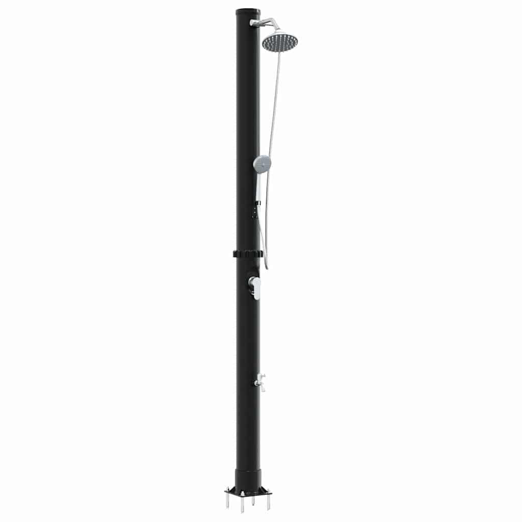 Utendørs Soldusj Svart 217 Cm Pvc Og Aluminium