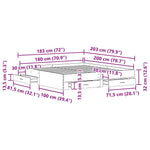 Sengestamme Med Skuff Svart Eik 180 X 200 Cm Konstruert Tre