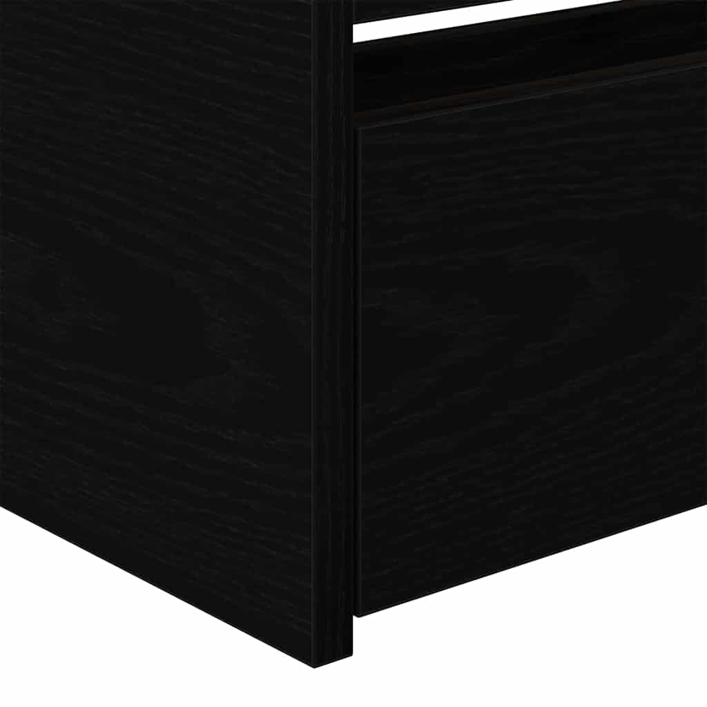 Seng Med Hodegjerde Svart Eik 100 X 200 Cm Konstruert Tre