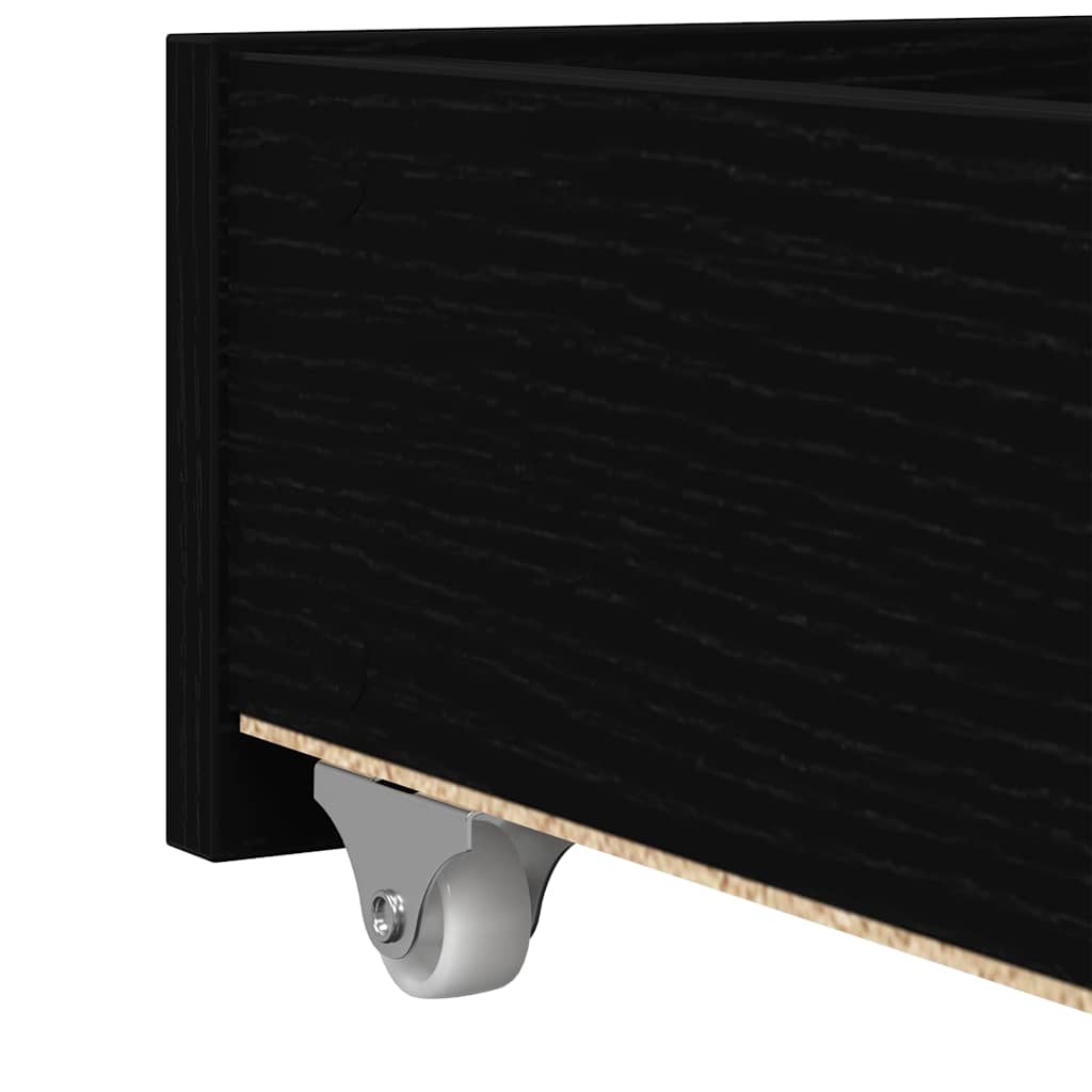 Seng Med Hodegjerde Svart Eik 100 X 200 Cm Konstruert Tre