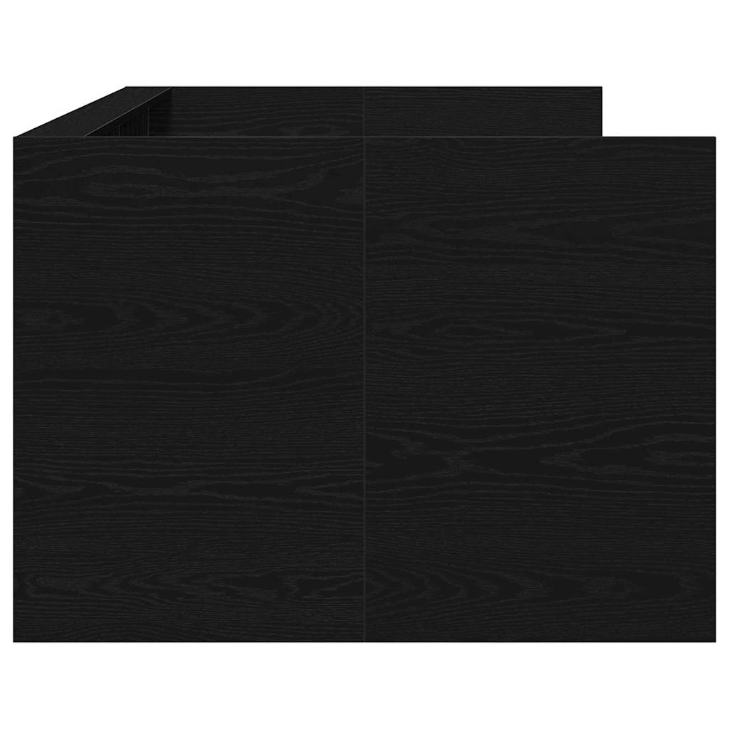 Seng Med Hodegjerde Svart Eik 100 X 200 Cm Konstruert Tre