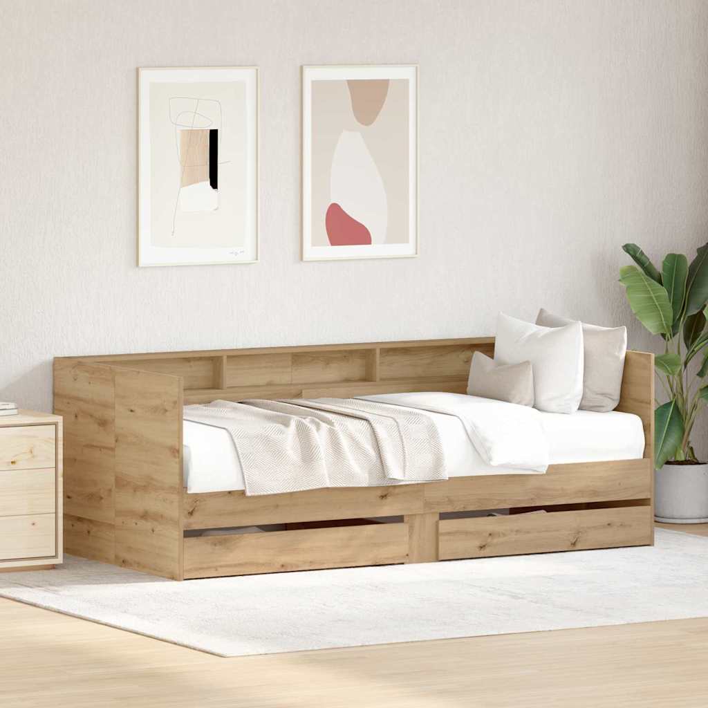 Seng Med Hodegjerde Artisan Eik 75 X 190 Cm Konstruert Tre