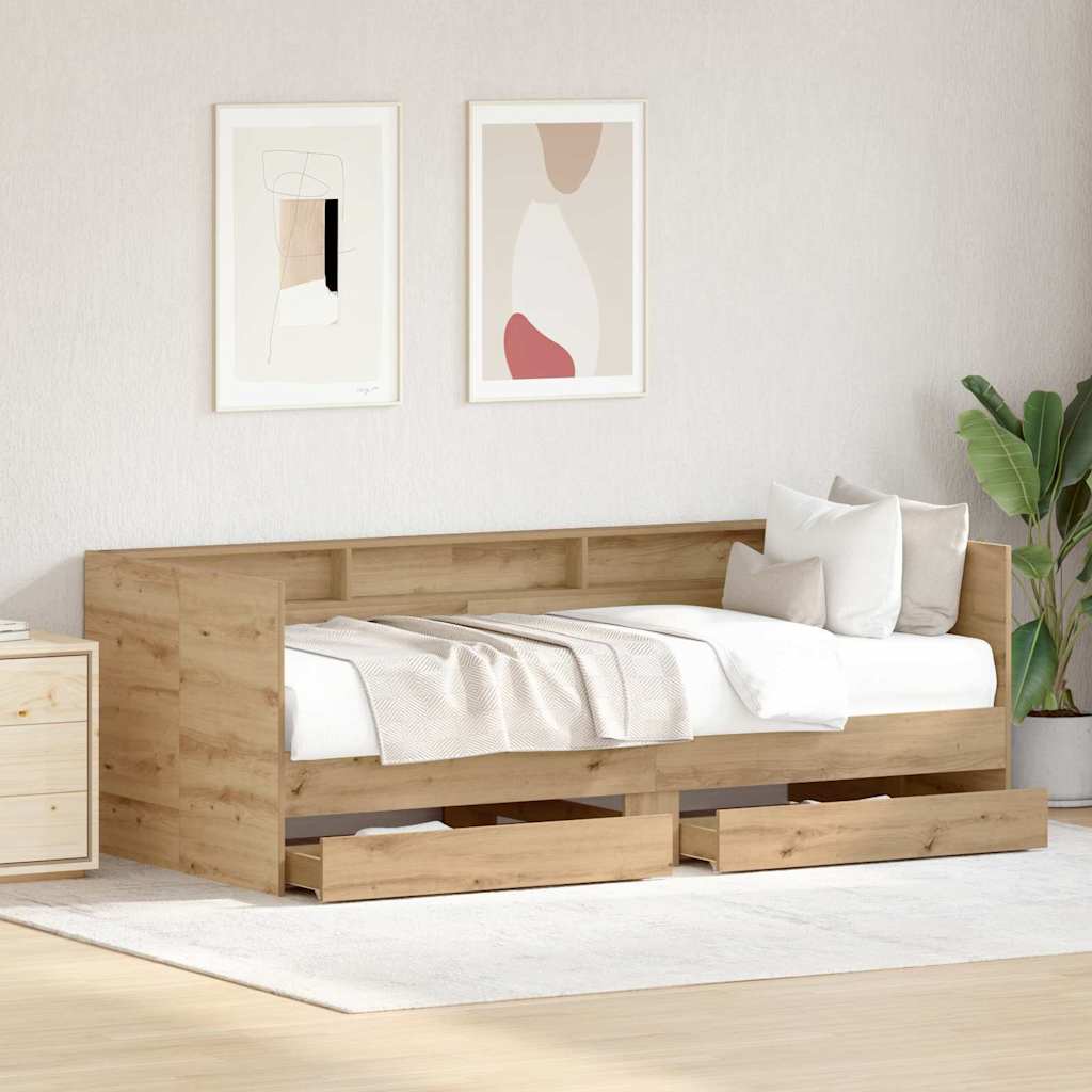 Seng Med Hodegjerde Artisan Eik 75 X 190 Cm Konstruert Tre