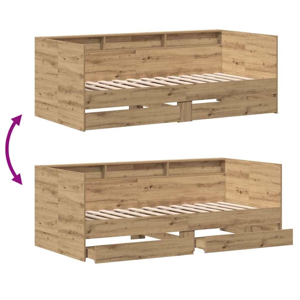 Seng Med Hodegjerde Artisan Eik 75 X 190 Cm Konstruert Tre