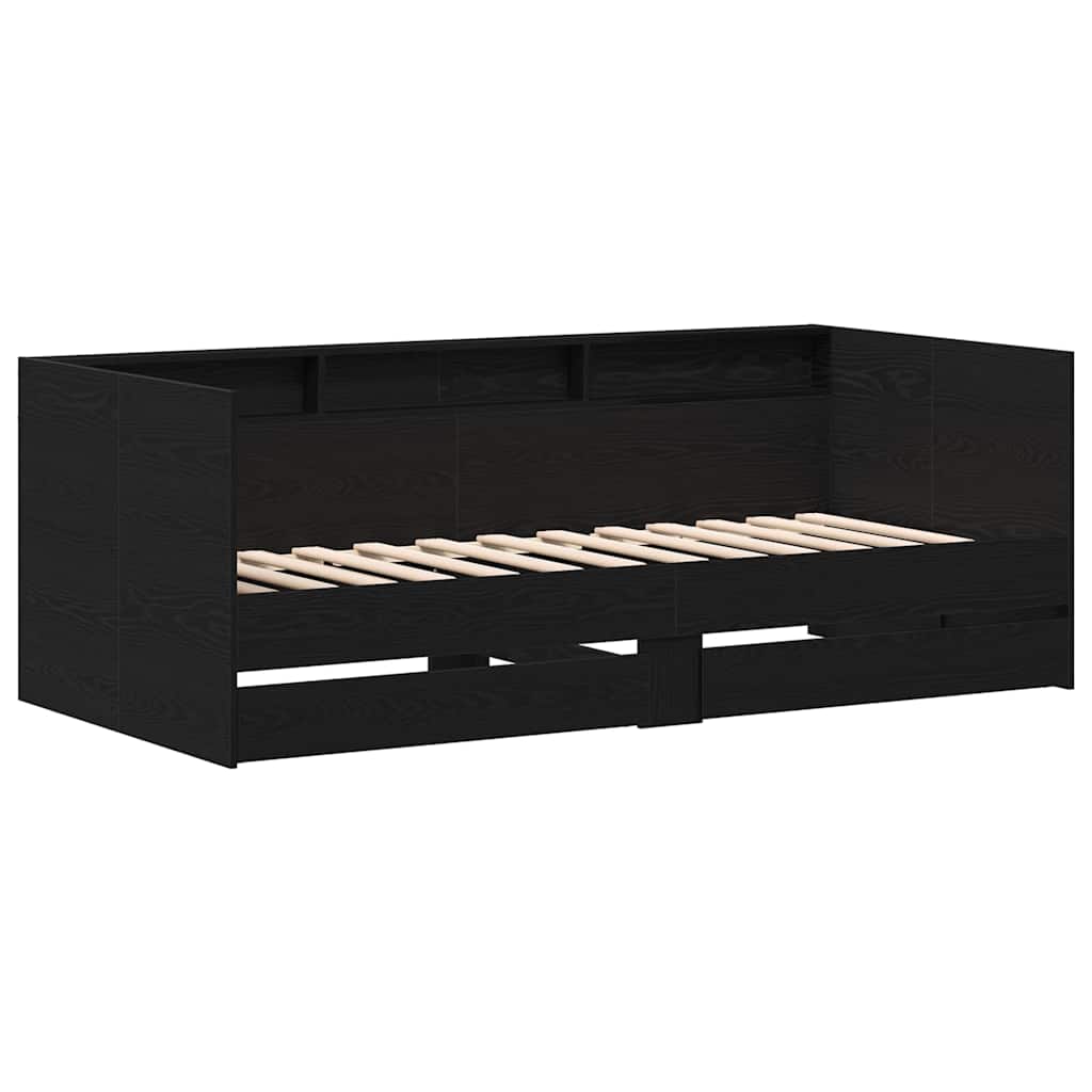 Seng Med Hodegjerde Svart Eik 75 X 190 Cm Konstruert Tre