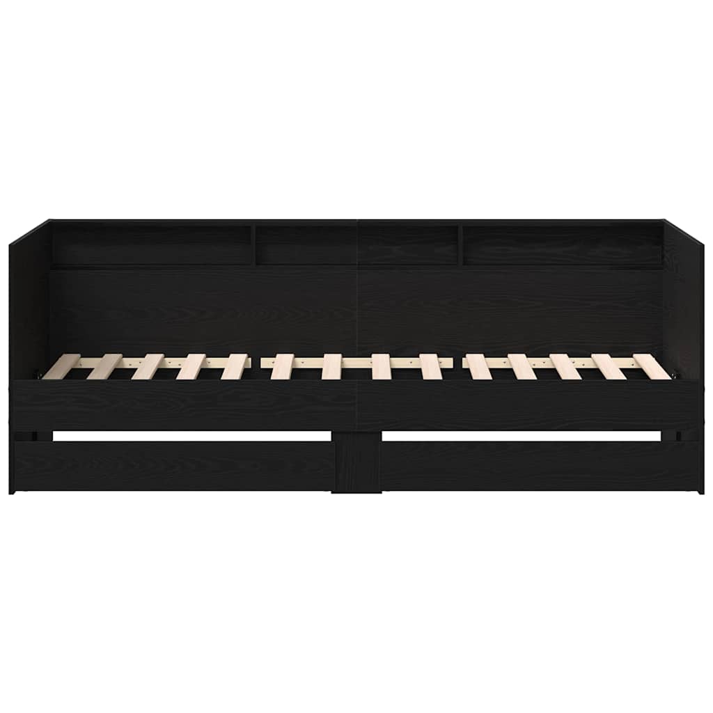 Seng Med Hodegjerde Svart Eik 75 X 190 Cm Konstruert Tre