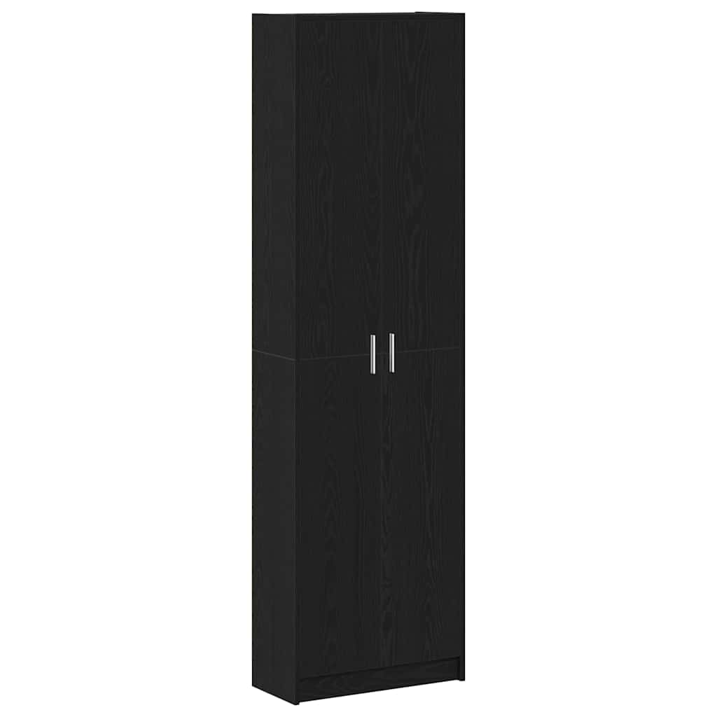 Garderobeskap Med Dør Svart Eik 55 X 25 X 189 Cm Konstruert Tre