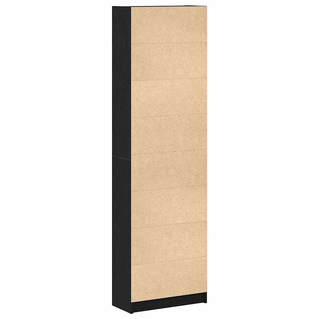 Garderobeskap Med Dør Svart Eik 55 X 25 X 189 Cm Konstruert Tre