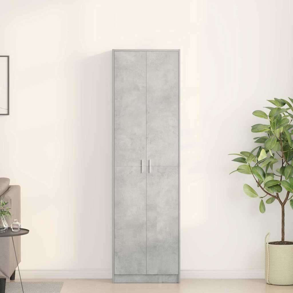 Garderobeskap Med Dør Betonggrå 55 X 25 X 189 Cm Konstruert Tre