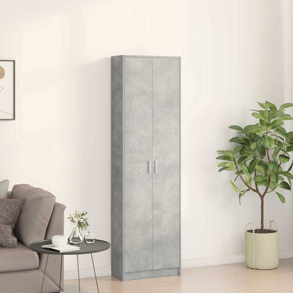 Garderobeskap Med Dør Betonggrå 55 X 25 X 189 Cm Konstruert Tre