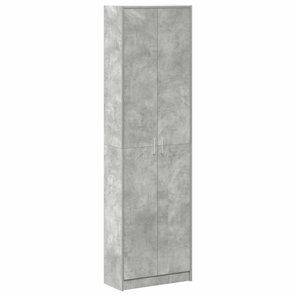 Garderobeskap Med Dør Betonggrå 55 X 25 X 189 Cm Konstruert Tre