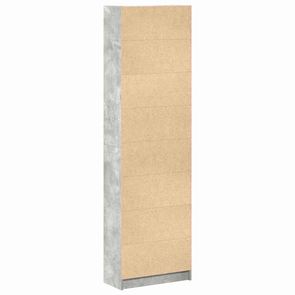 Garderobeskap Med Dør Betonggrå 55 X 25 X 189 Cm Konstruert Tre