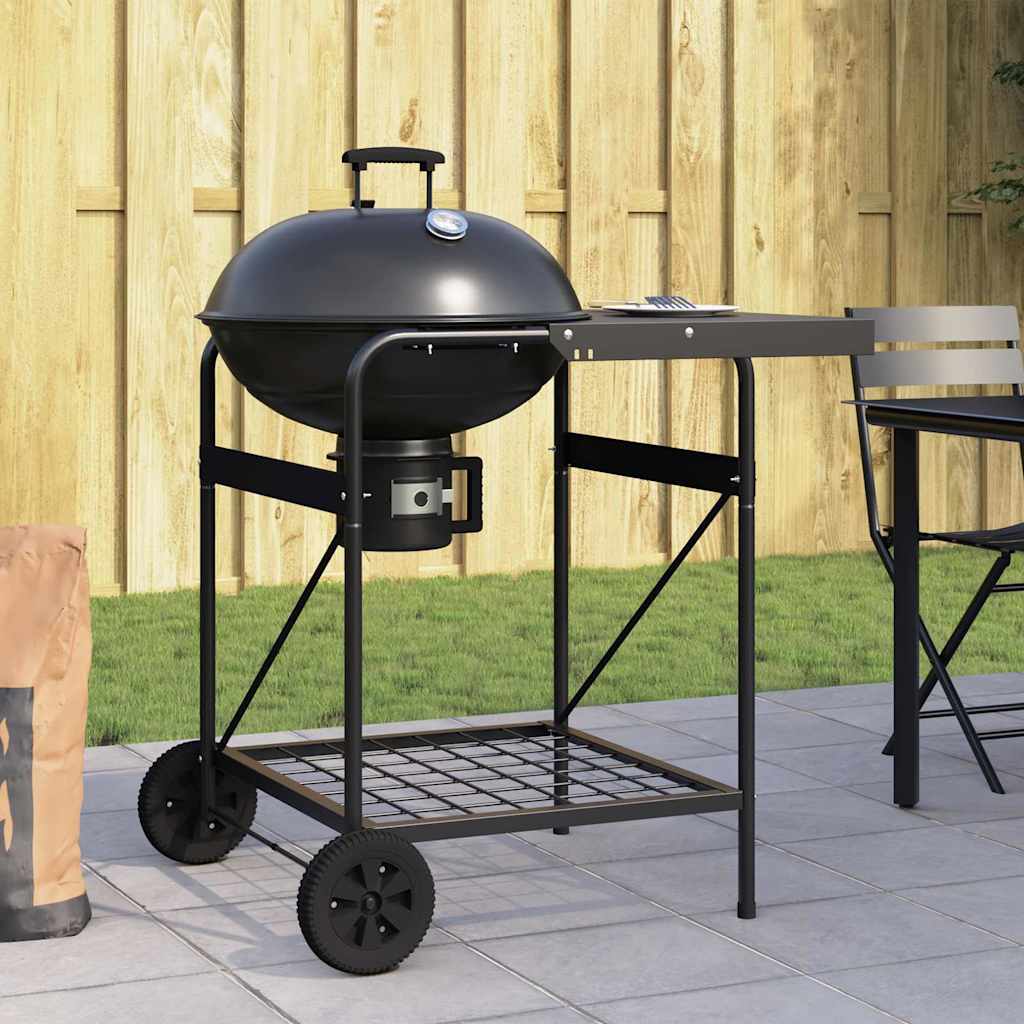 Utendørs Grill Med Hjul Svart 91 X 71 X 107 Cm Metall