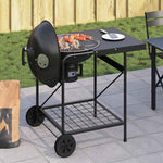Utendørs Grill Med Hjul Svart 91 X 71 X 107 Cm Metall
