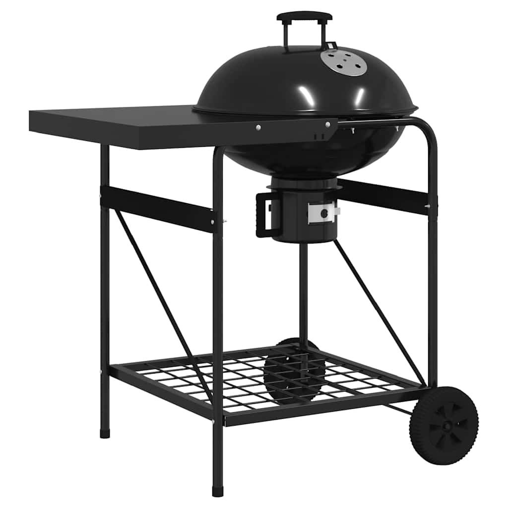 Utendørs Grill Med Hjul Svart 91 X 71 X 107 Cm Metall