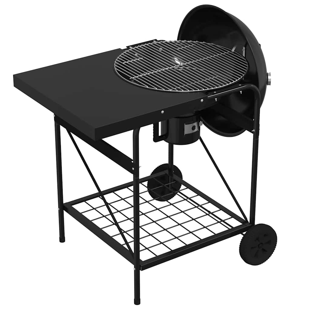 Utendørs Grill Med Hjul Svart 91 X 71 X 107 Cm Metall