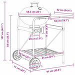 Utendørs Grill Med Hjul Svart 91 X 71 X 107 Cm Metall