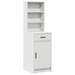 Dressingbordsett Med Led Med Speillys 3 Pcs Hvit Konstruert Tre