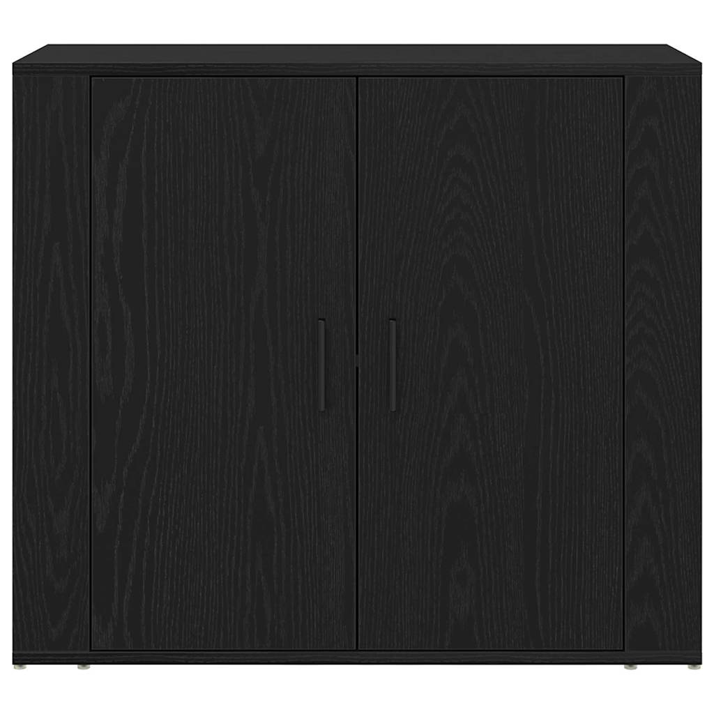 Høyskap Svart Eik 80 X 33 X 150 Cm Konstruert Tre