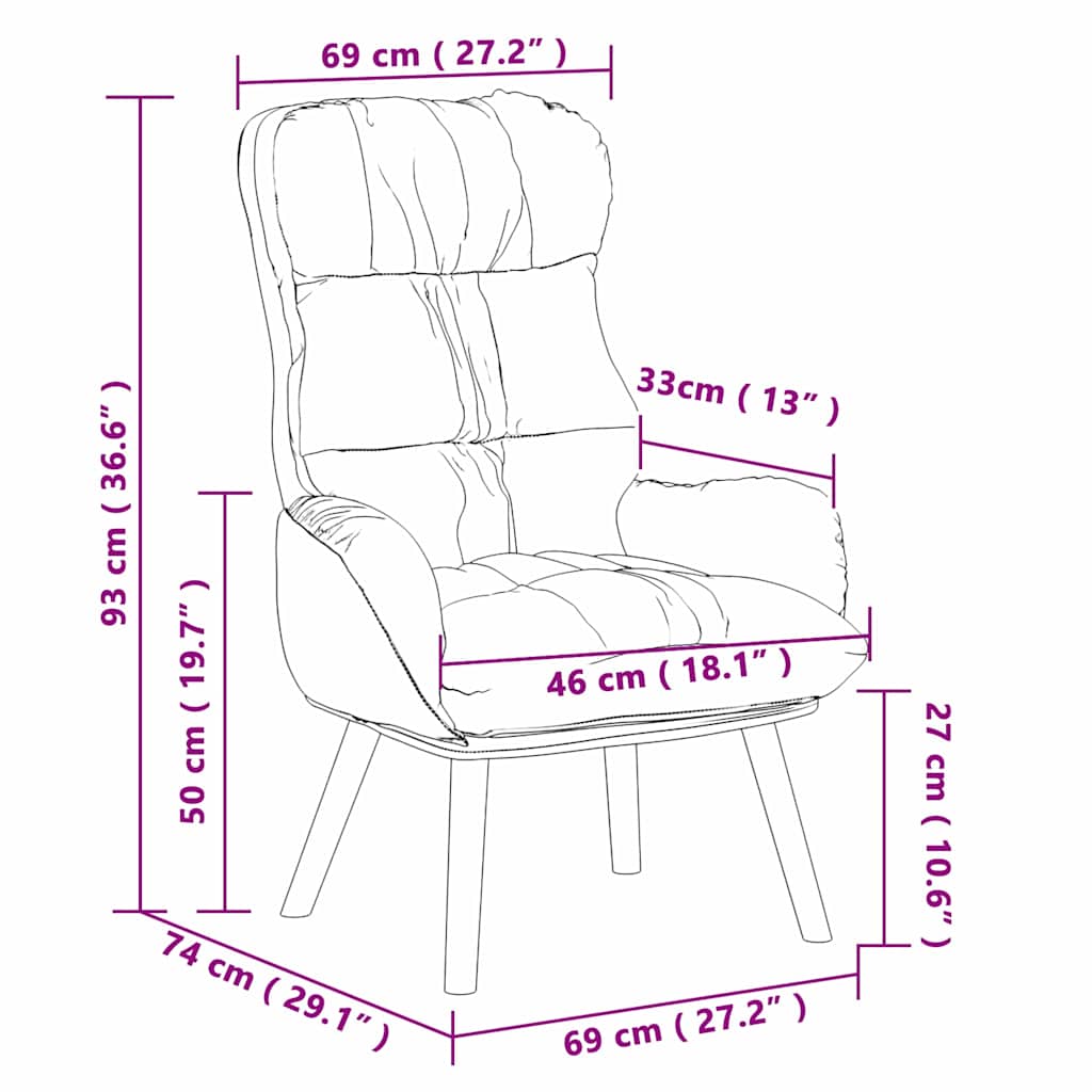 Avslappende Stol Cappuccino 69 X 74 X 93 Cm Kunstlær