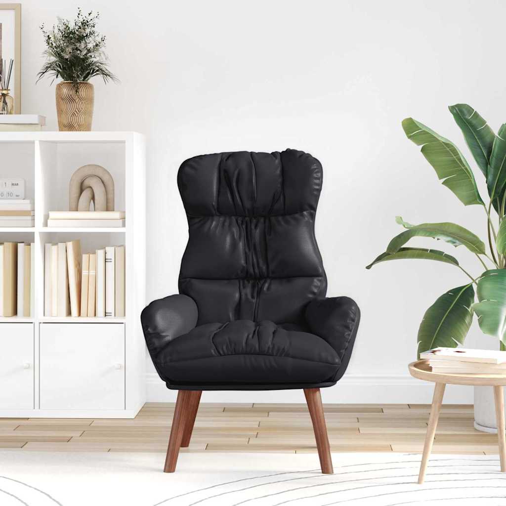 Avslappende Stol Svart 69 X 74 X 93 Cm Kunstlær