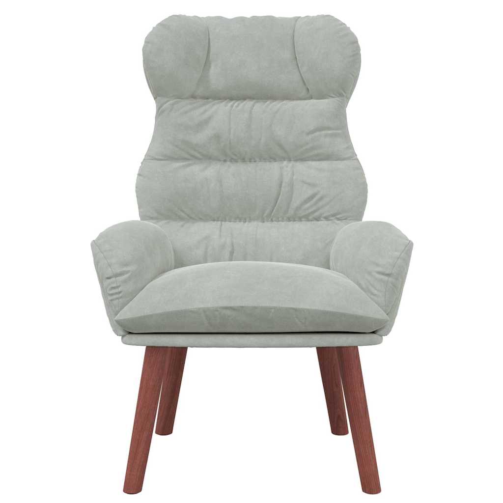 Avslappende Stol Lysegrå 69 X 74 X 93 Cm Fløyel