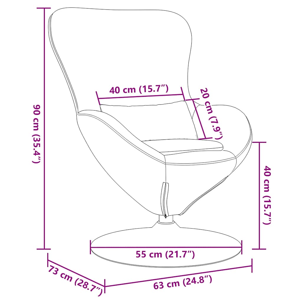 Eggstol Lilla 63 X 73 X 90 Cm Fløyel