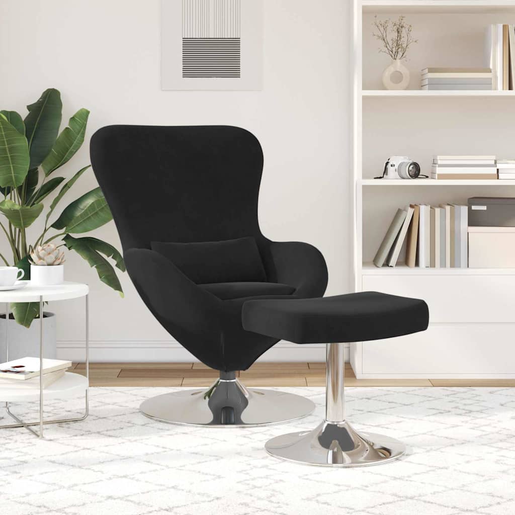 Eggstol Med Fototstol Svart 63 X 73 X 90 Cm Fløyel