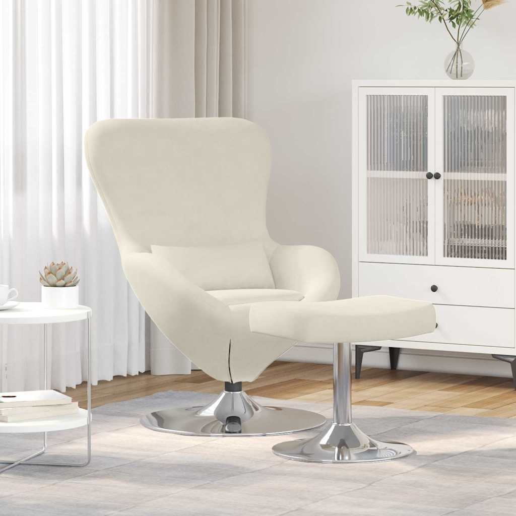 Eggstol Med Fototstol Krem 63 X 73 X 90 Cm Fløyel