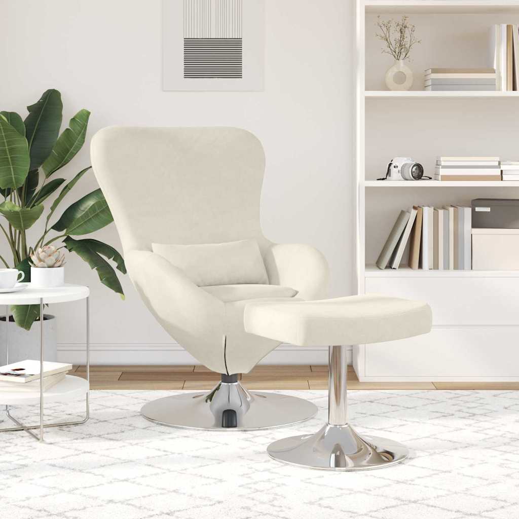 Eggstol Med Fototstol Krem 63 X 73 X 90 Cm Fløyel