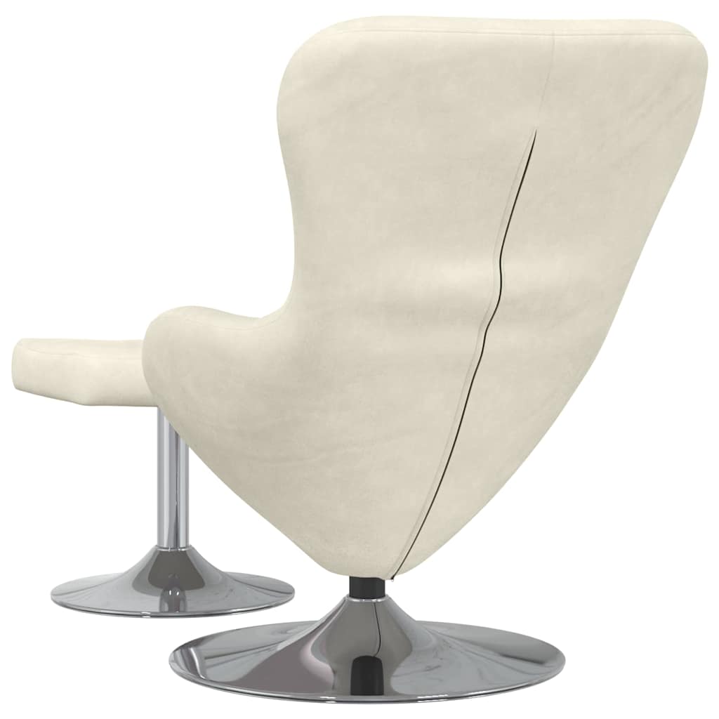 Eggstol Med Fototstol Krem 63 X 73 X 90 Cm Fløyel