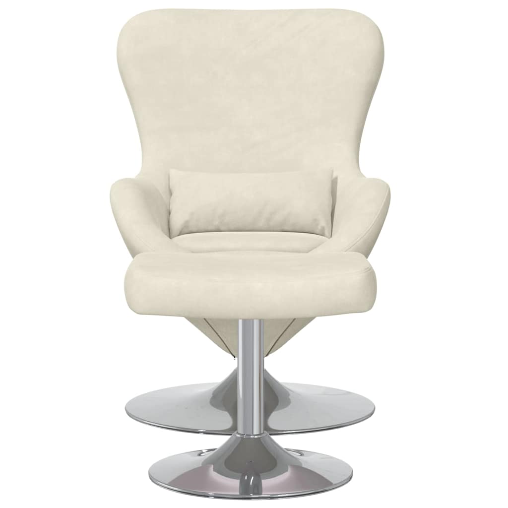 Eggstol Med Fototstol Krem 63 X 73 X 90 Cm Fløyel