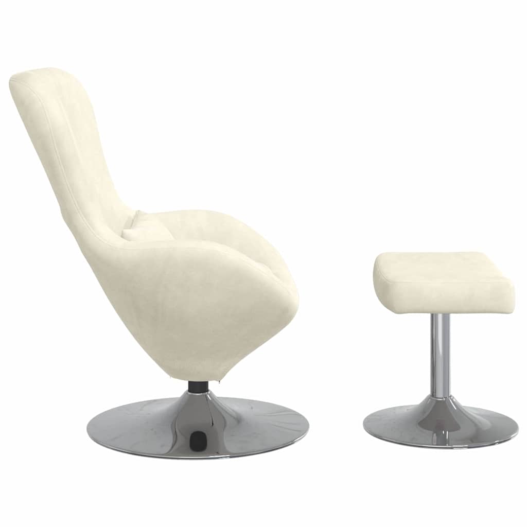 Eggstol Med Fototstol Krem 63 X 73 X 90 Cm Fløyel