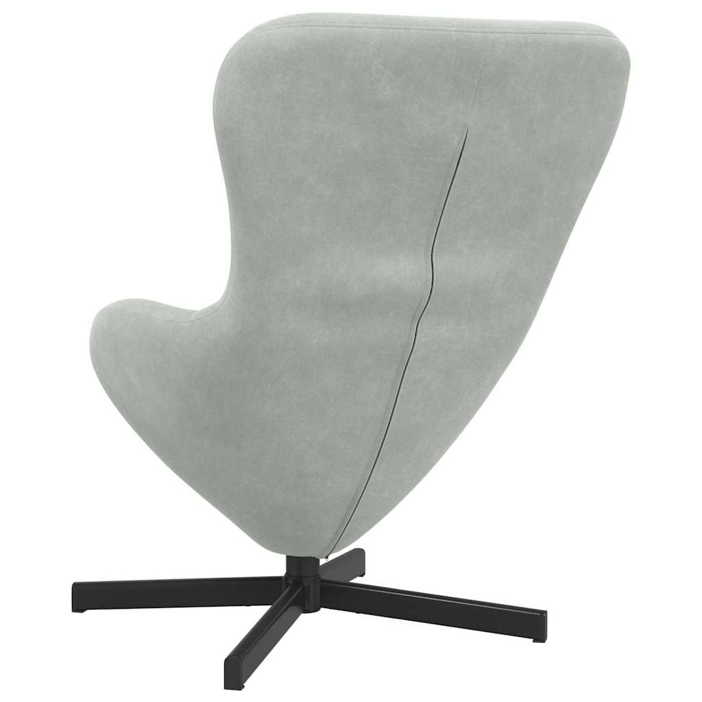 Eggstol Lysegrå 63 X 73 X 90 Cm Fløyel