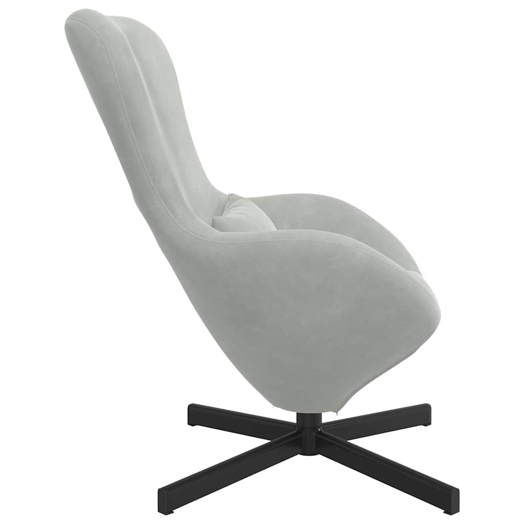 Eggstol Lysegrå 63 X 73 X 90 Cm Fløyel