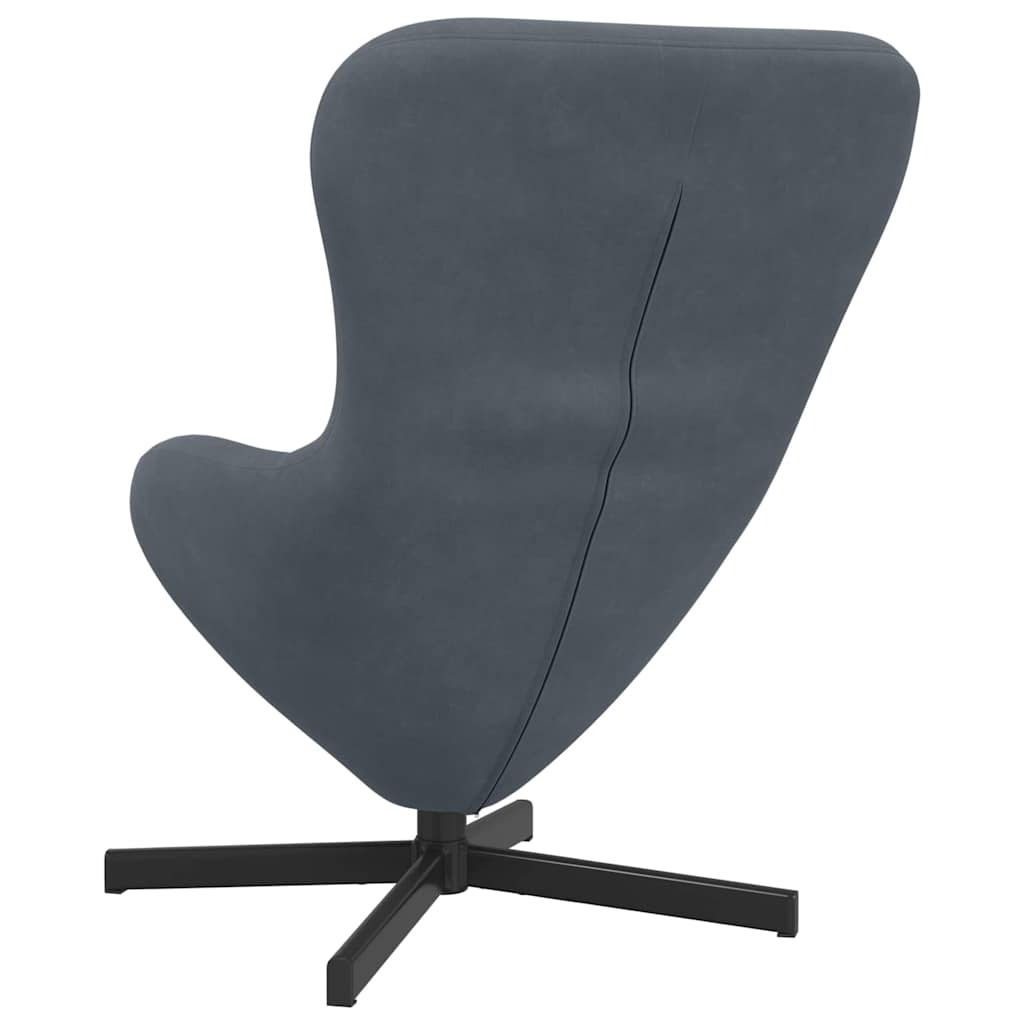Eggstol Mørkegrå 63 X 73 X 90 Cm Fløyel