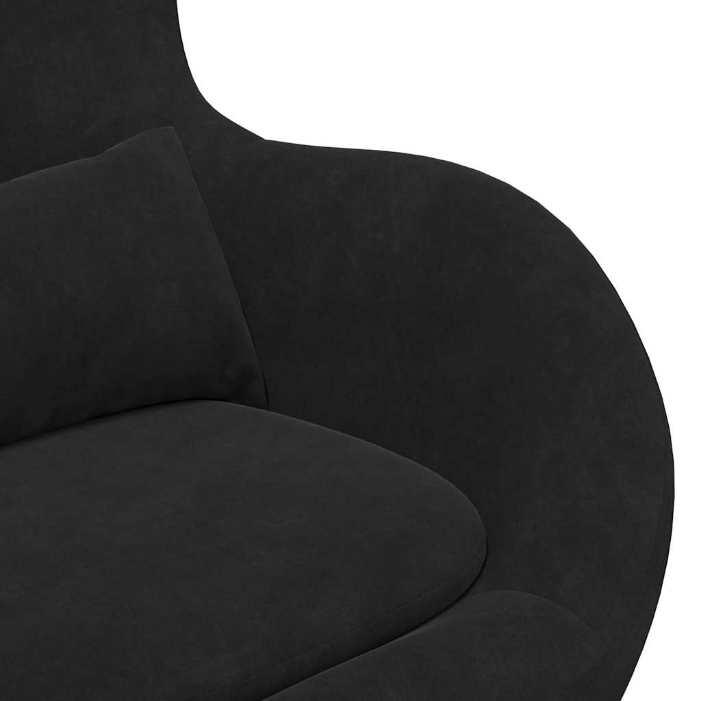 Eggstol Svart 63 X 73 X 90 Cm Fløyel