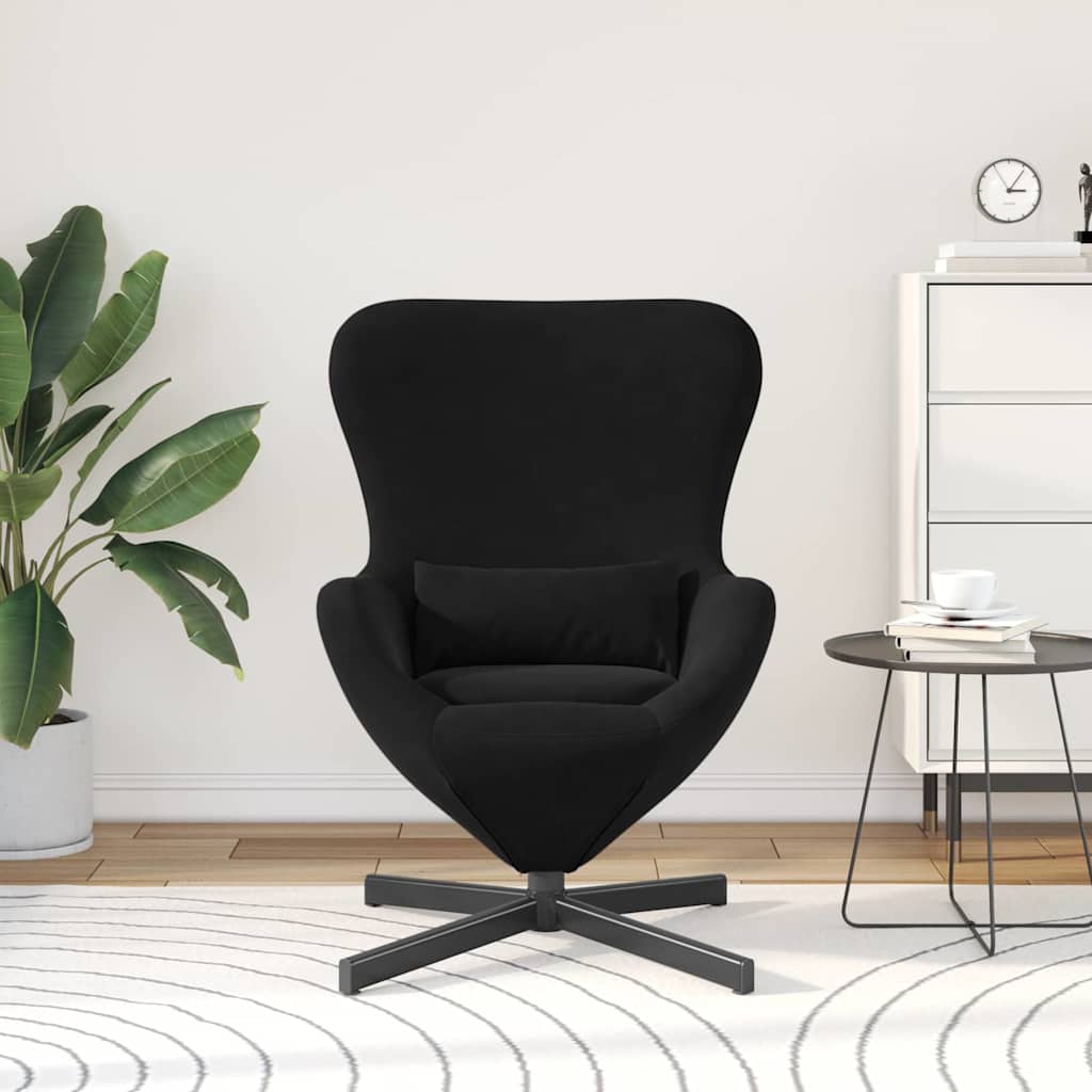 Eggstol Svart 63 X 73 X 90 Cm Fløyel