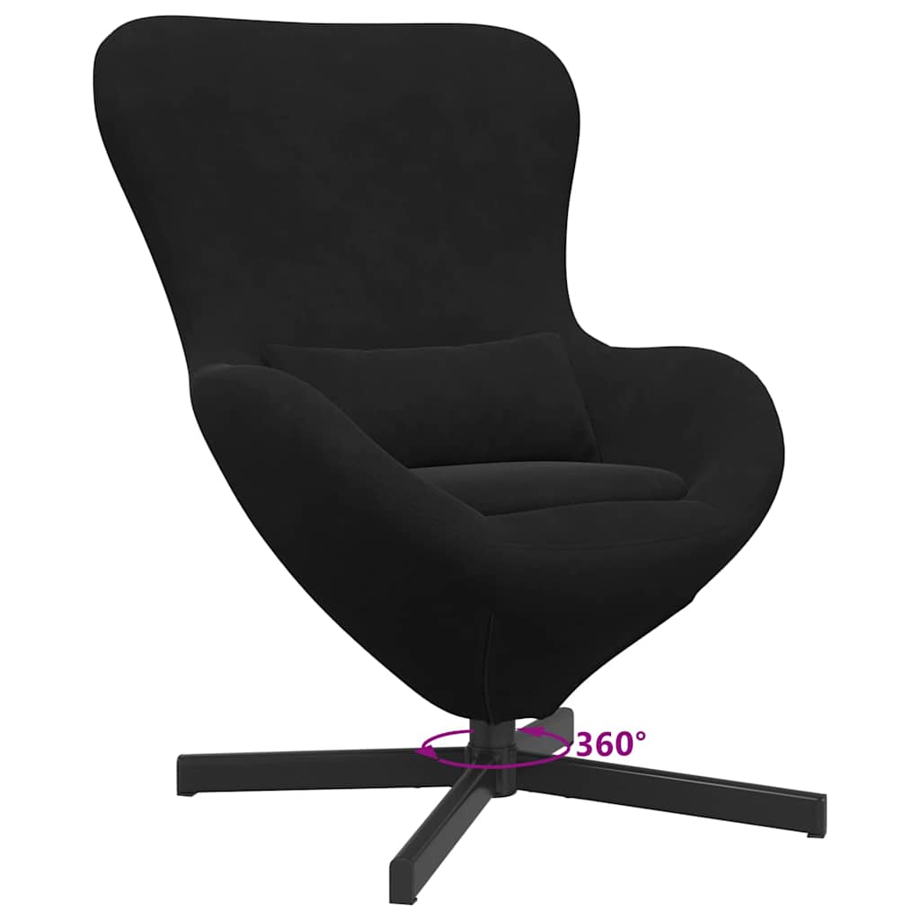 Eggstol Svart 63 X 73 X 90 Cm Fløyel