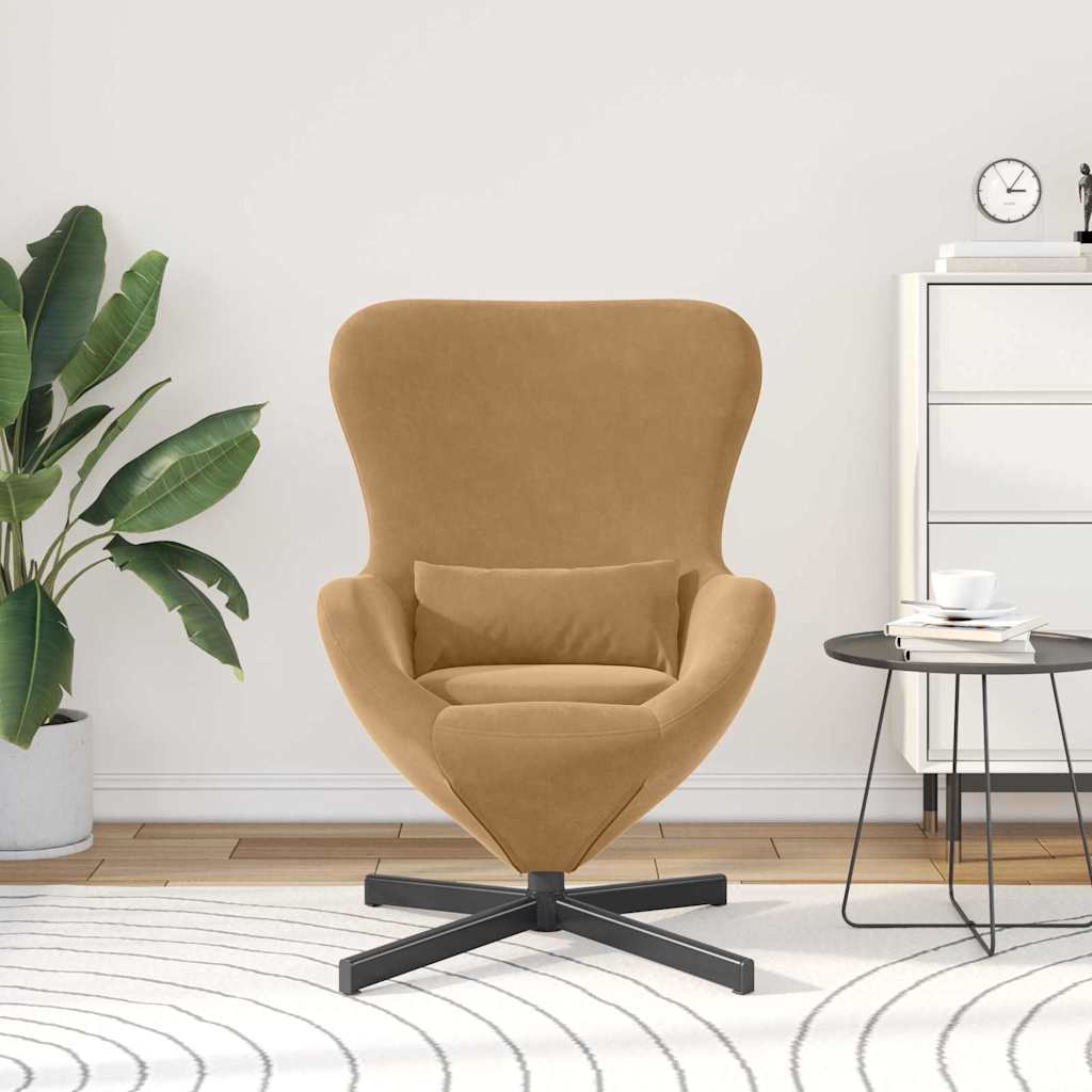 Eggstol Brun 63 X 73 X 90 Cm Fløyel