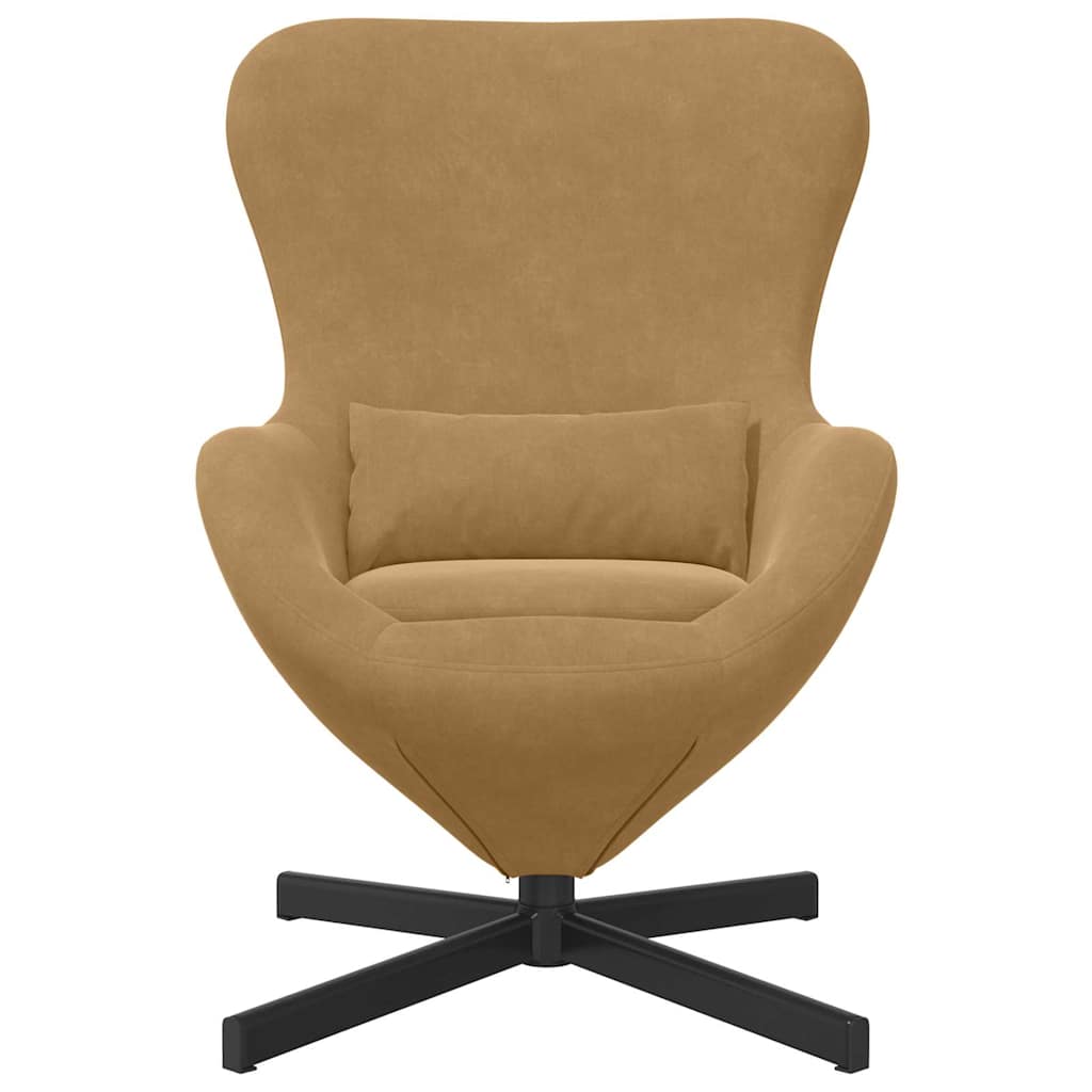 Eggstol Brun 63 X 73 X 90 Cm Fløyel