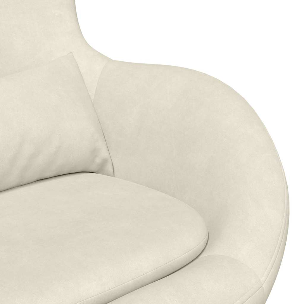Eggstol Krem 63 X 73 X 90 Cm Fløyel