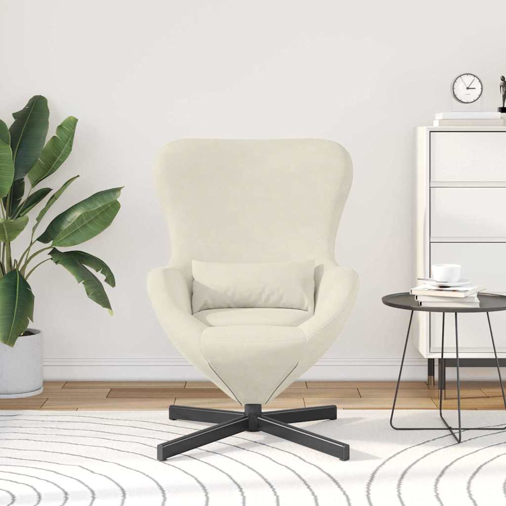 Eggstol Krem 63 X 73 X 90 Cm Fløyel