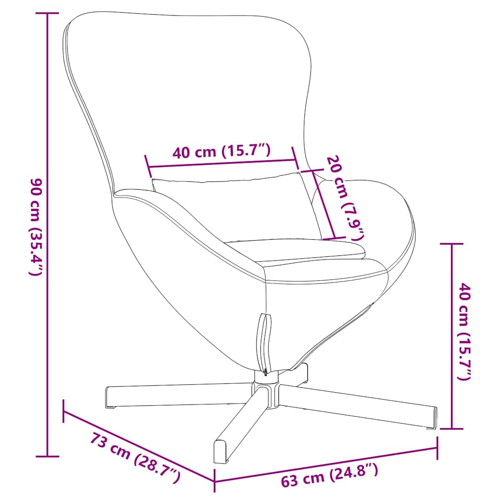 Eggstol Krem 63 X 73 X 90 Cm Krøllete Ull-Lignende Stoff
