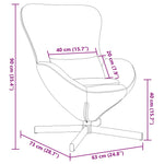 Eggstol Krem 63 X 73 X 90 Cm Krøllete Ull-Lignende Stoff